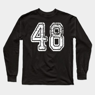 Number 48 Grungy in white Long Sleeve T-Shirt